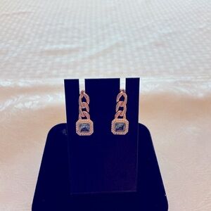 Rose Gold Tone Drop Earrings
